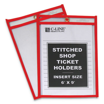 C-Line® Stitched Shop Ticket Holders, Top Load, Super Heavy, Clear, 6" X 9" Inserts, 25-box freeshipping - TVN Wholesale